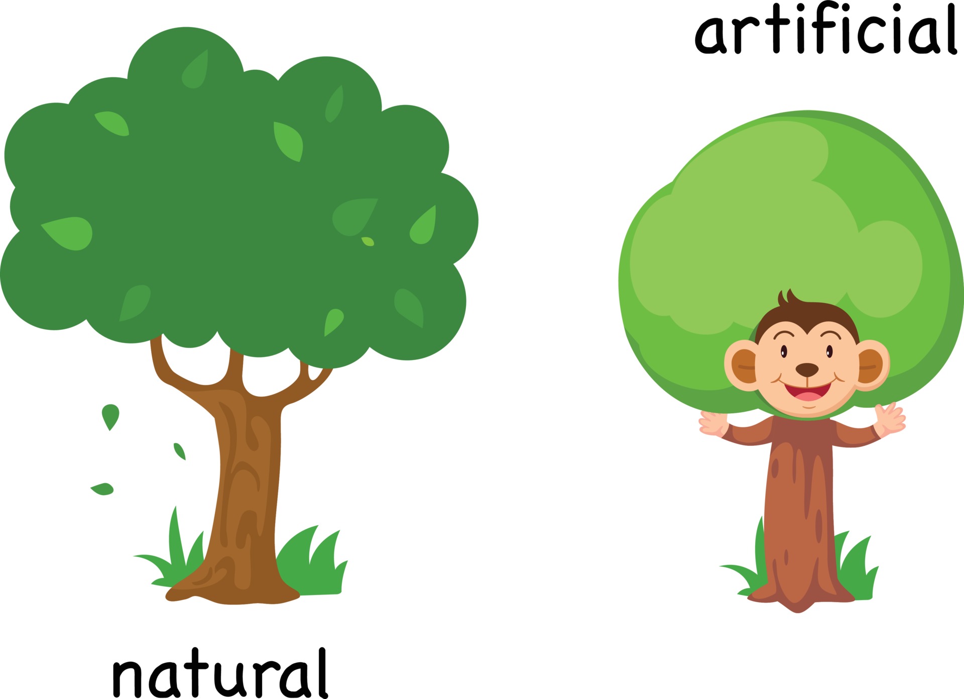 Opposite natural and artificial vector illustration 3240432 Vector Art