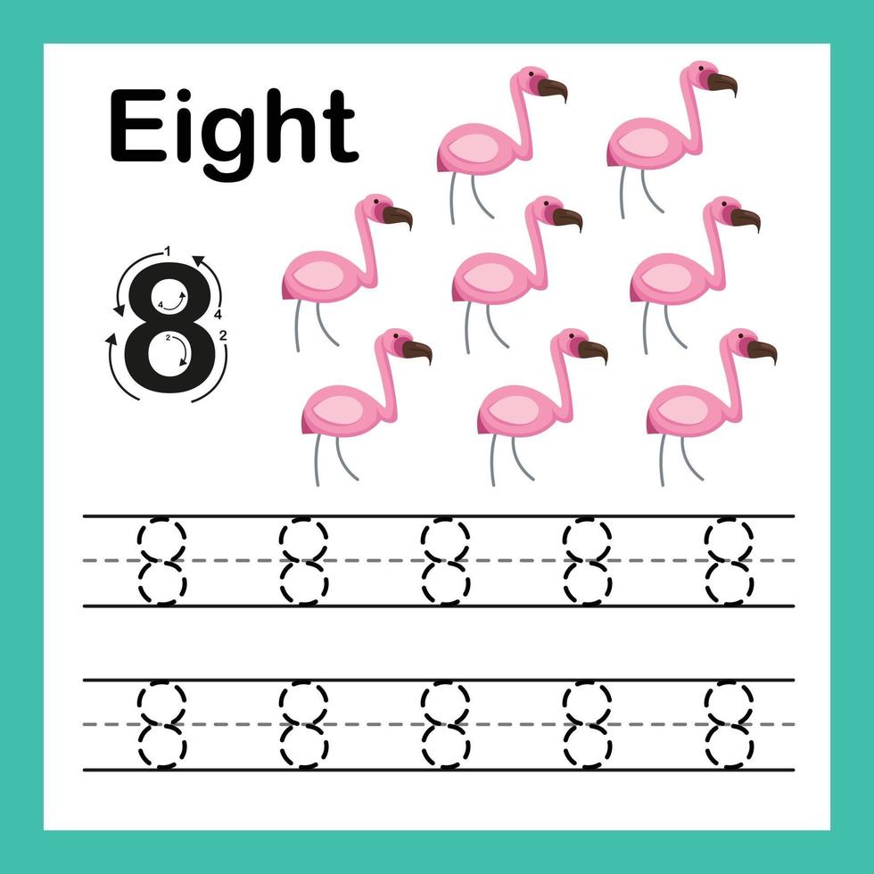 Connecting dot and printable numbers exercise vector