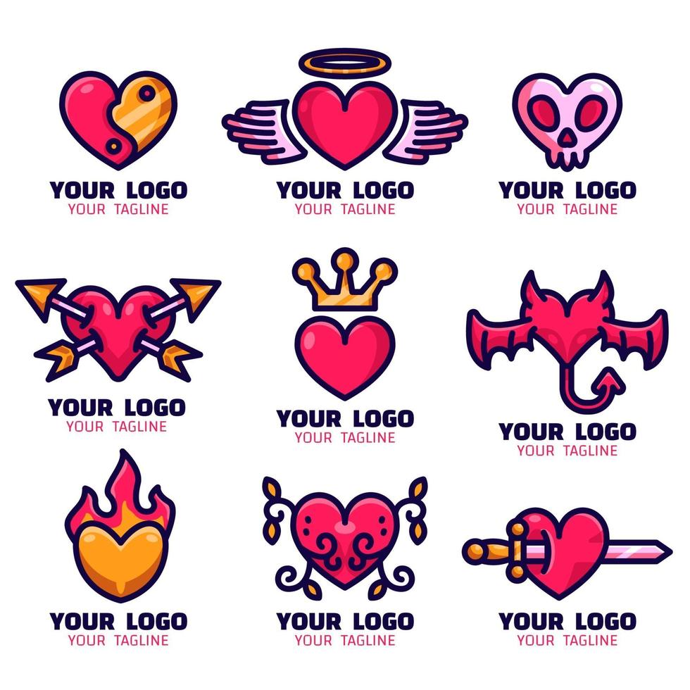 colecciones de logos de corazones vector