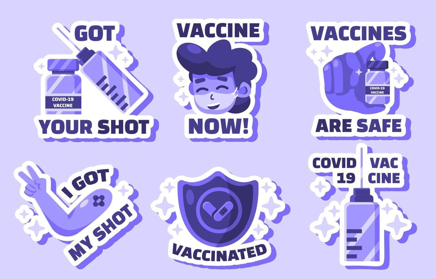 After Vaccinations Sticker Collections vector