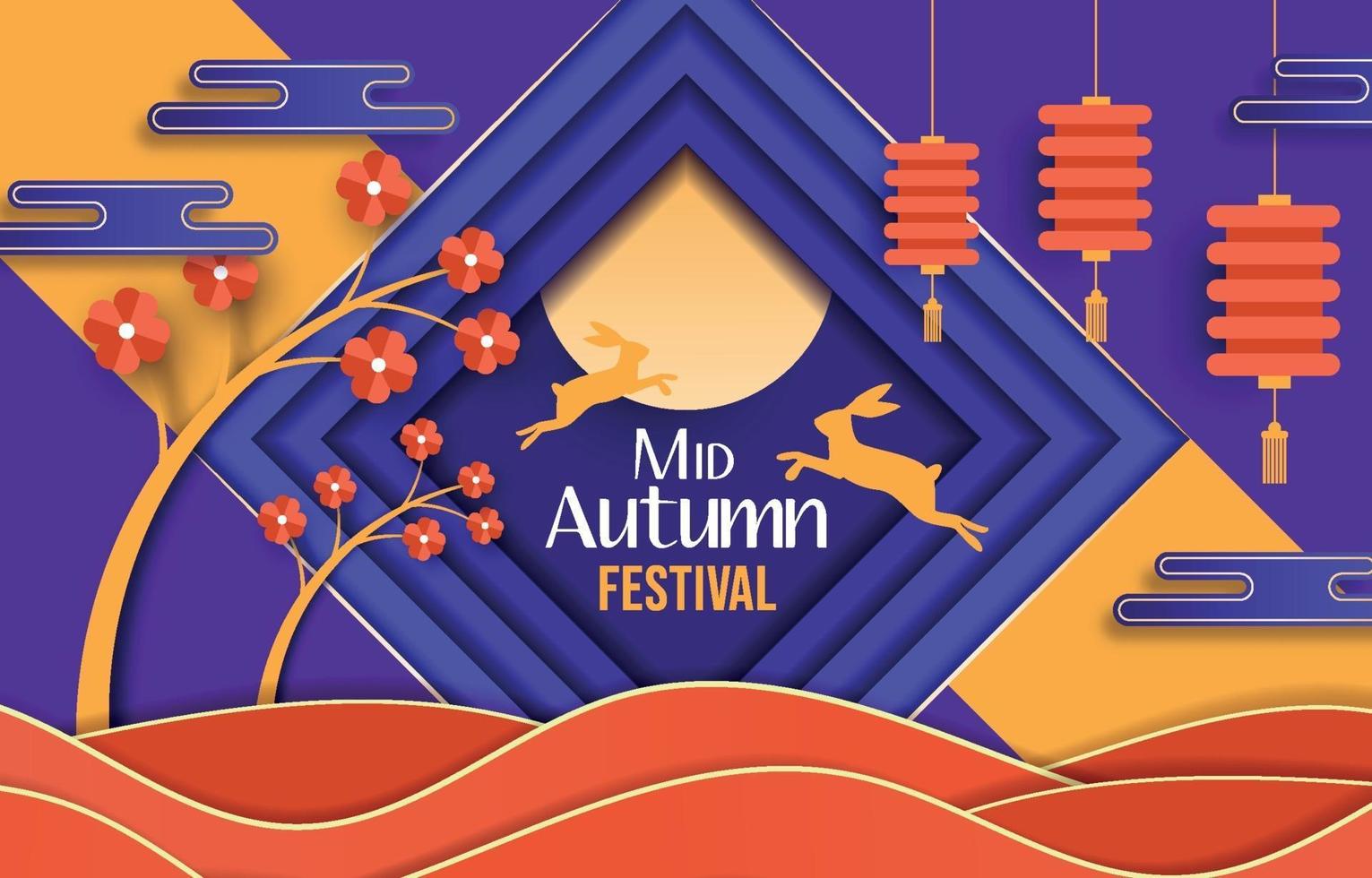 Mid Autumn Festival Background vector