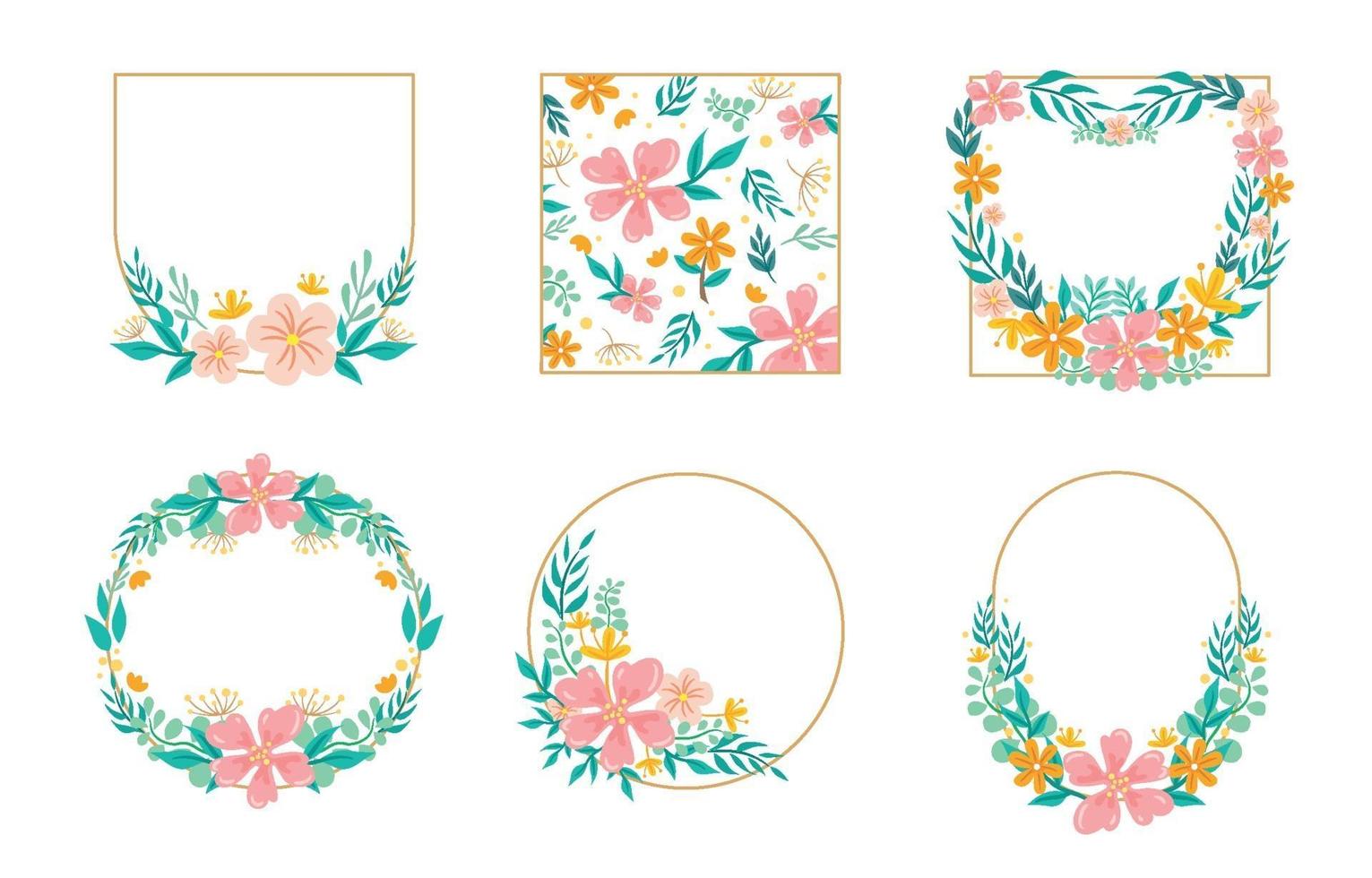 Floral Element Wreaths vector