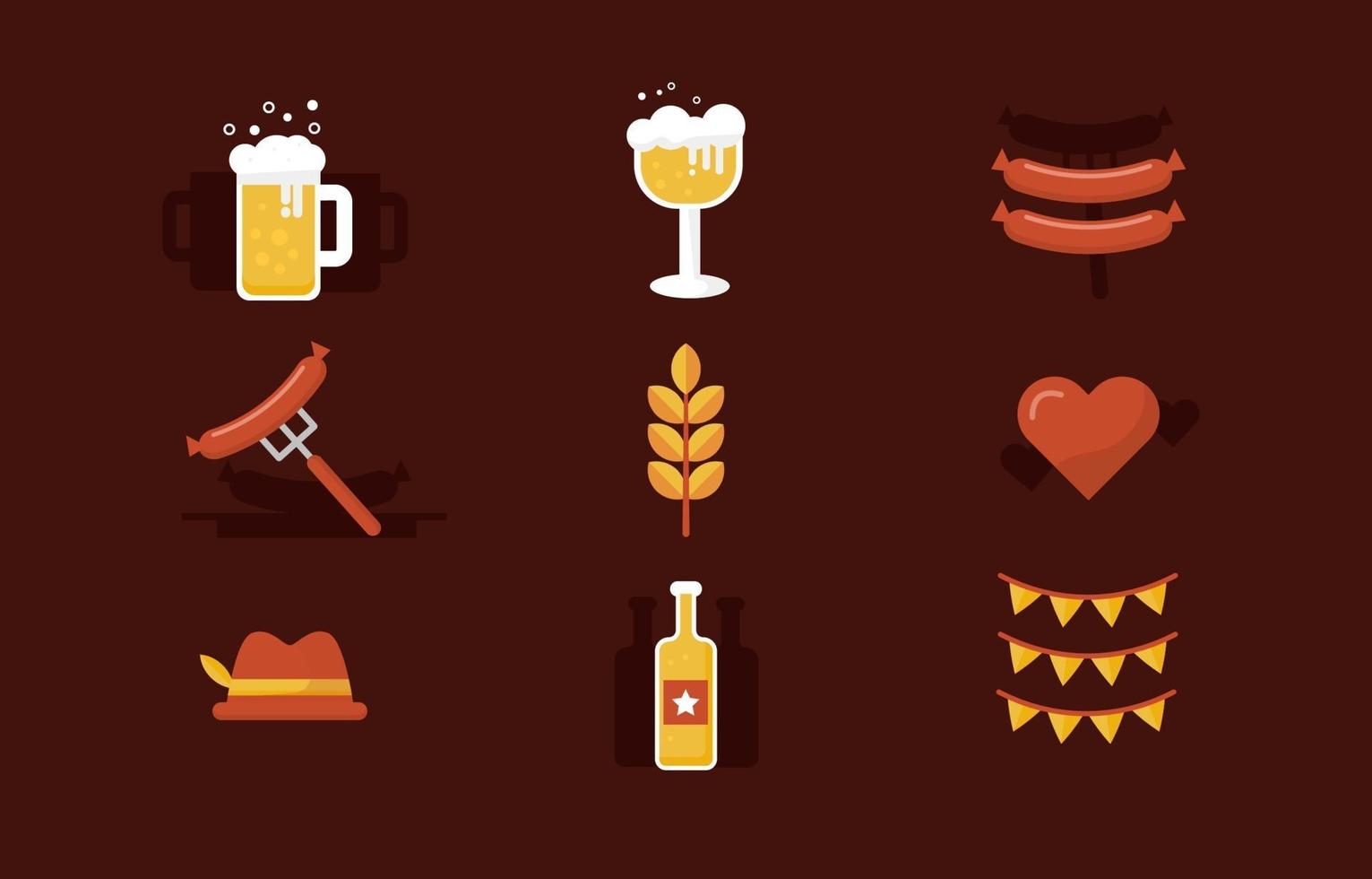 icono de elementos de oktoberfest vector