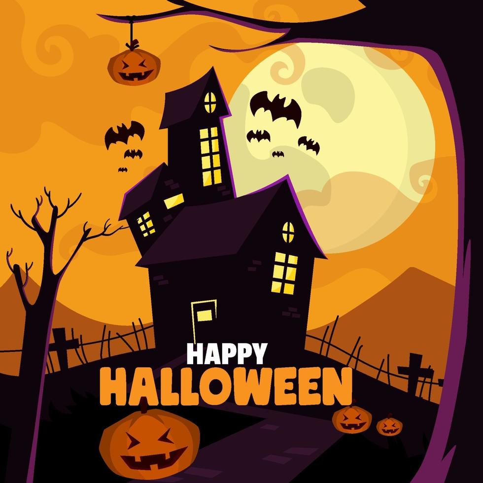 fondo de la noche de halloween vector