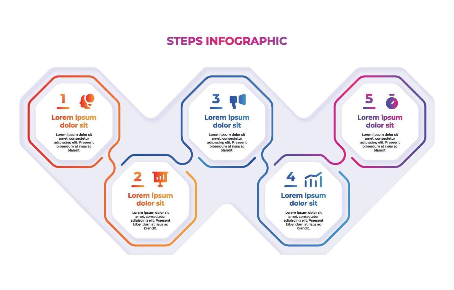 Colorful Gradient Steps Infographic Chart vector