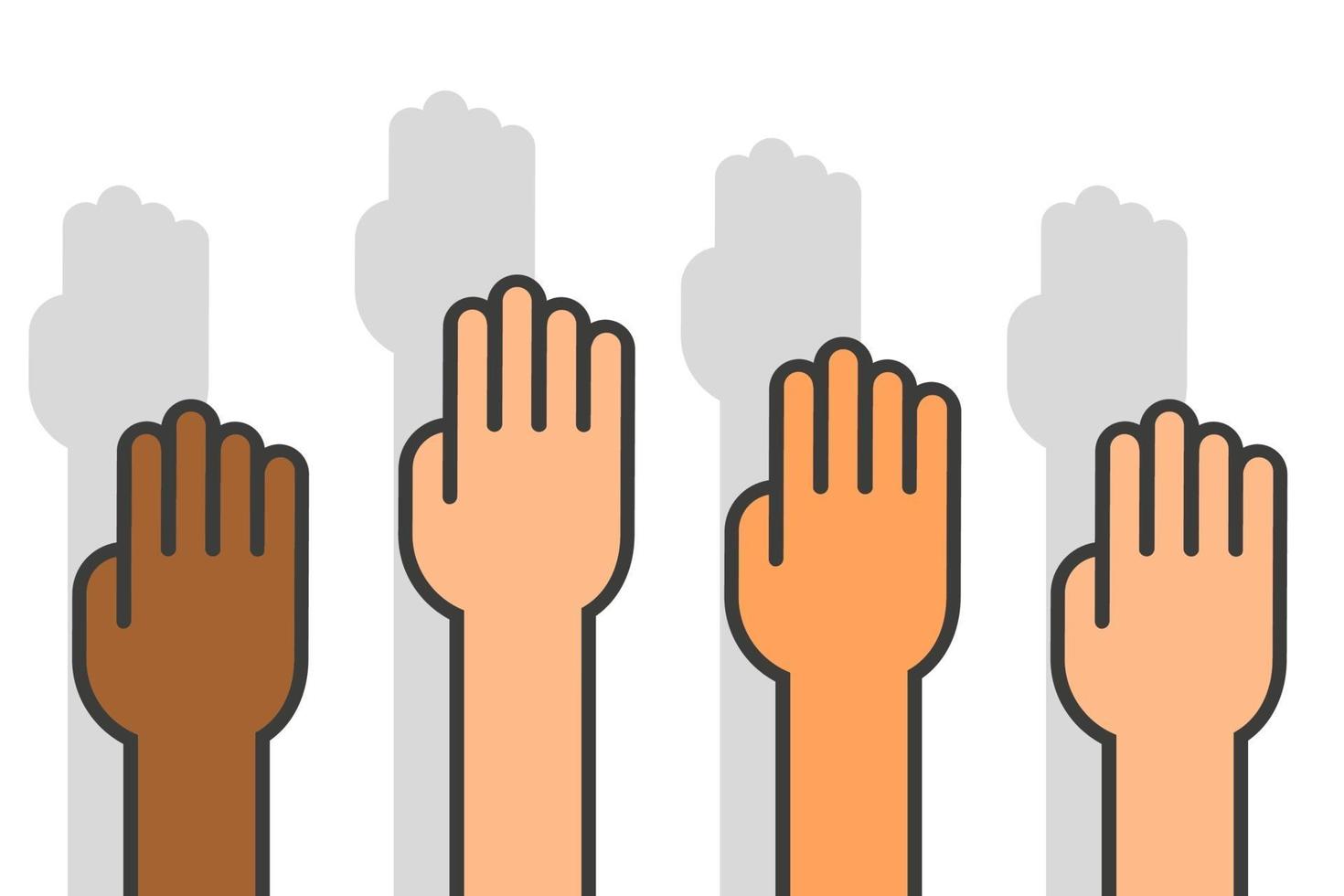 no hay iconos de mano de racismo. ilustración vectorial en diseño plano vector