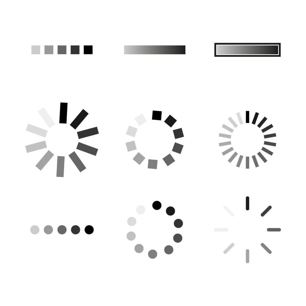 Loading set icon. Vector in flat design