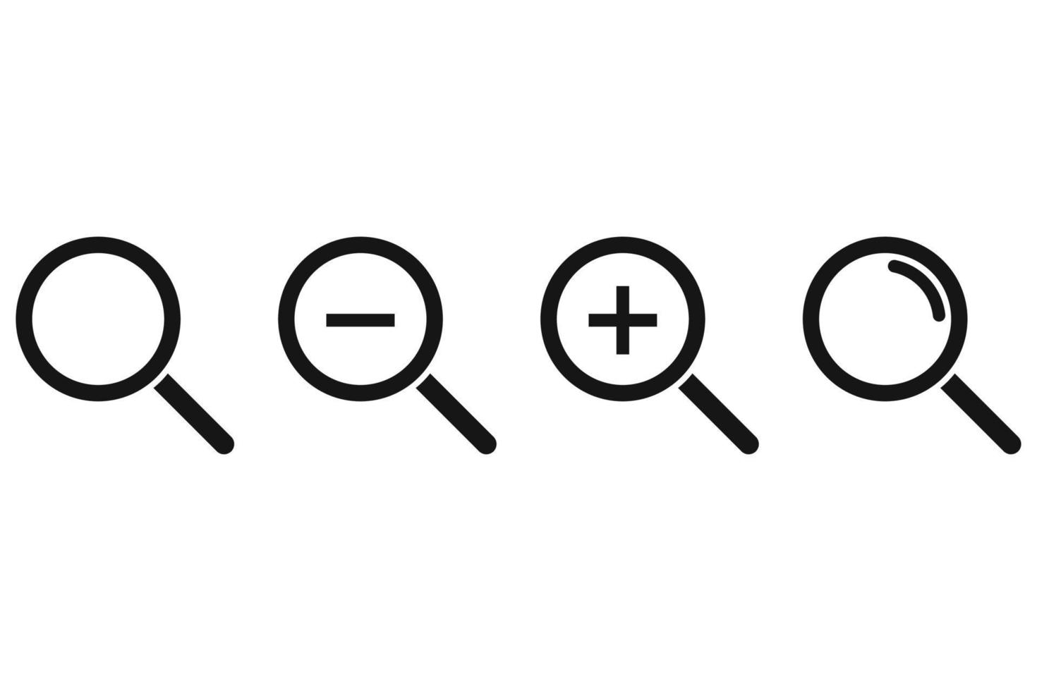 Magnifying glass. Search and zoom icons. Vector in flat design