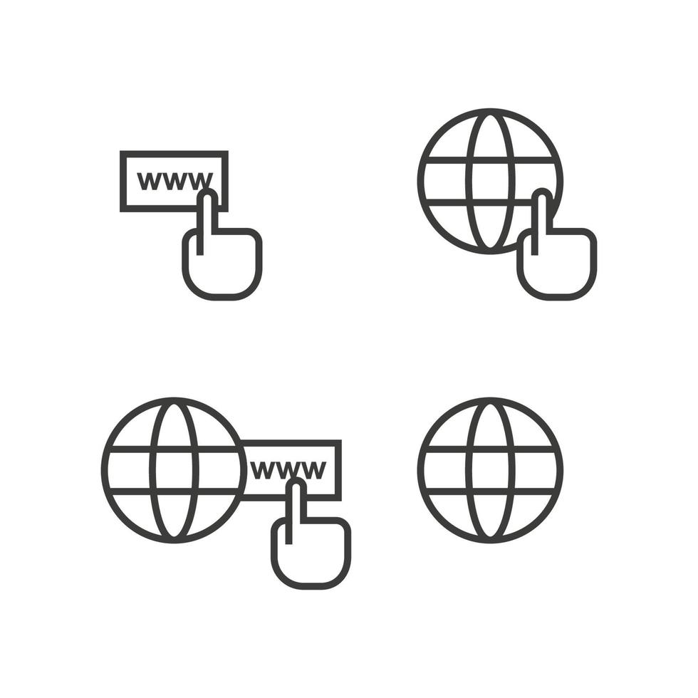 www símbolos de internet. ilustración vectorial en diseño plano vector