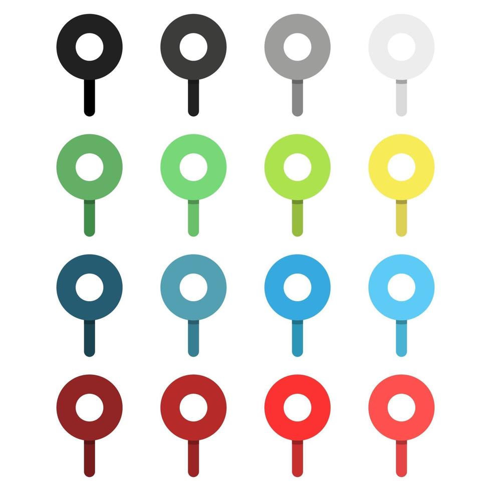 Set of pointer icons. Vector illustration in flat design