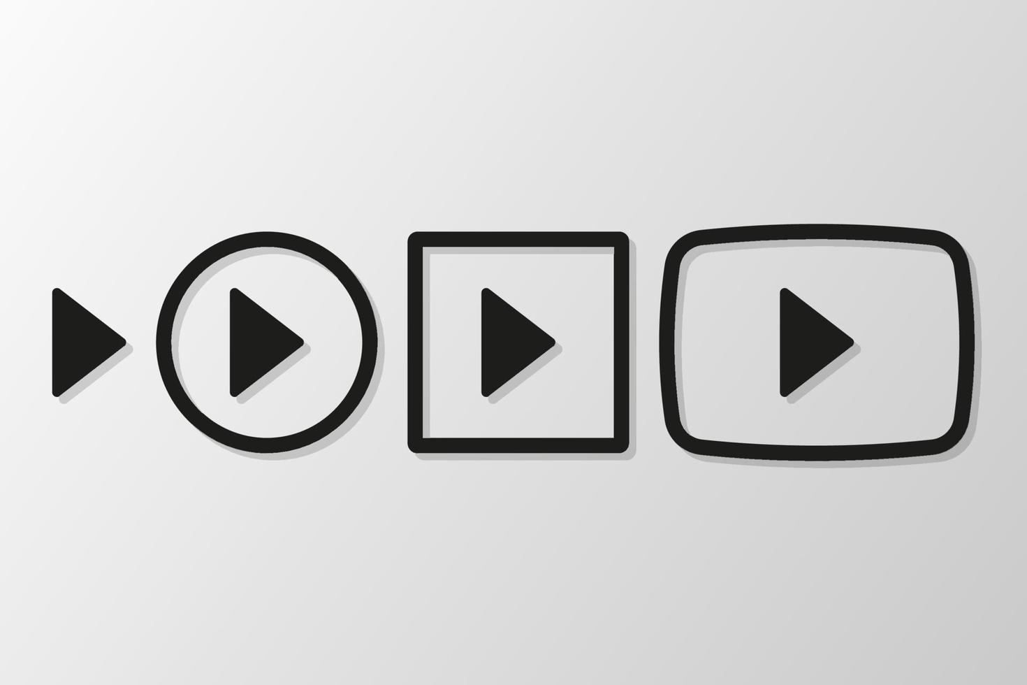 Collection of media player icons. Vector in flat design