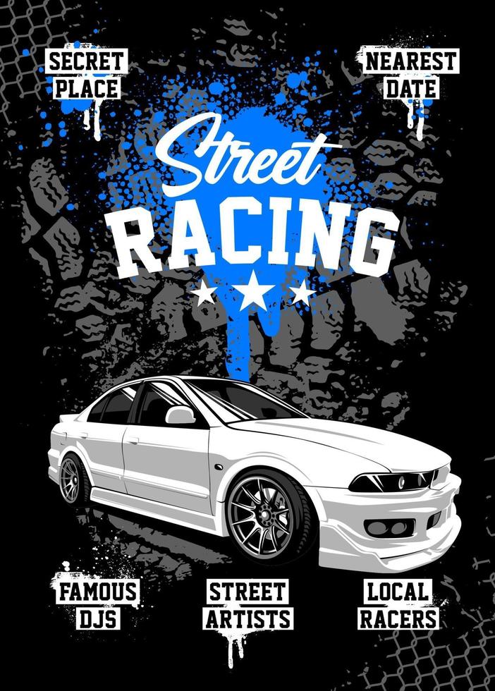 Street Racing Poster Design Template vector