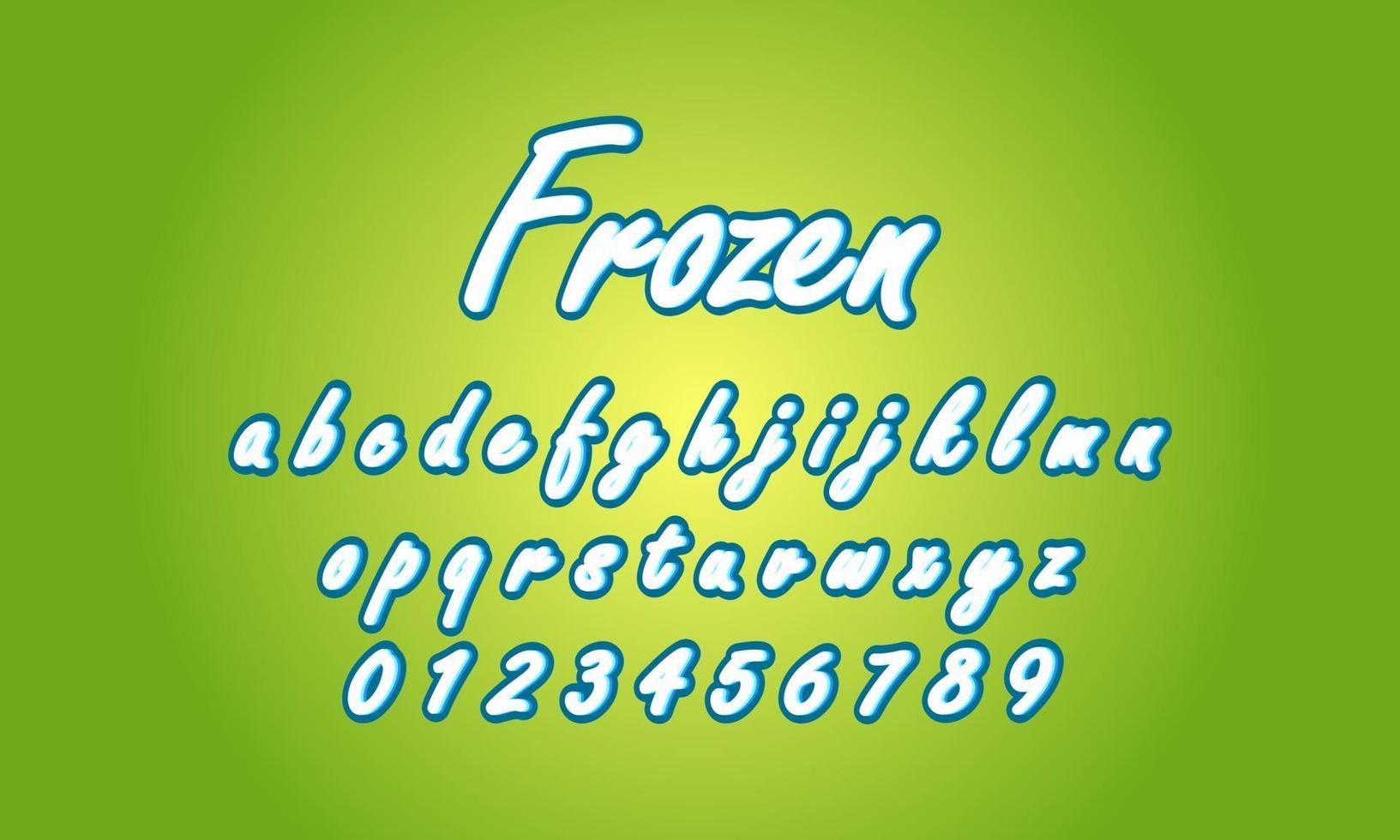 frozen font alphabet vector