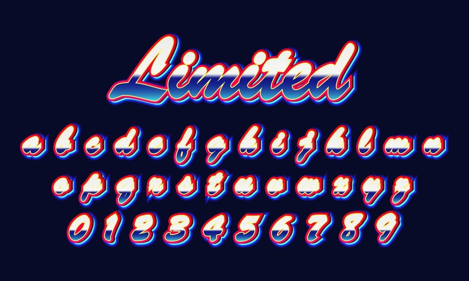 limited font alphabet vector