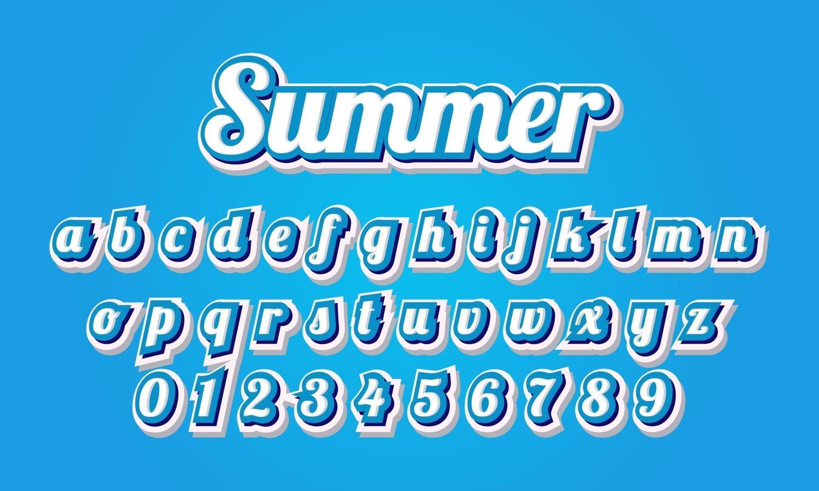 efecto de texto estilo de título de verano vector