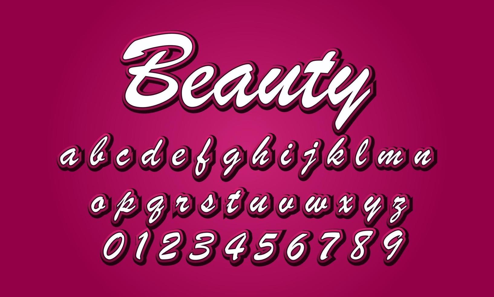 beauty font alphabet vector