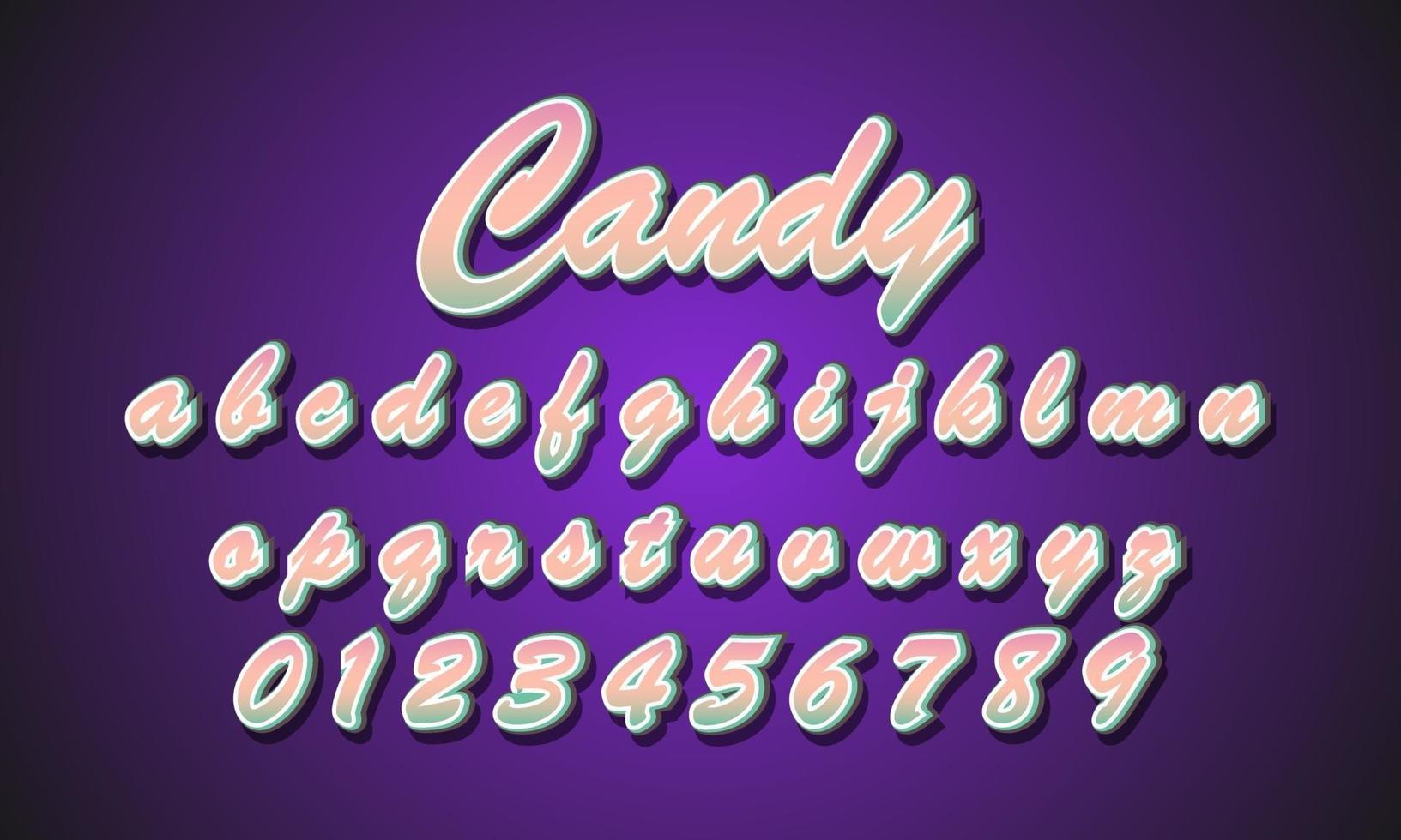 candy font alphabet vector