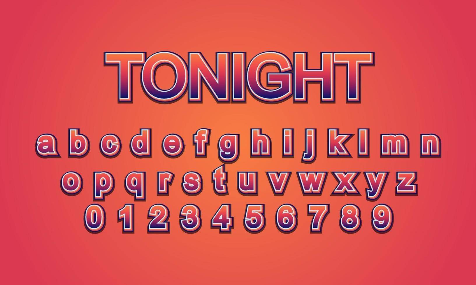text effect tonight title style vector