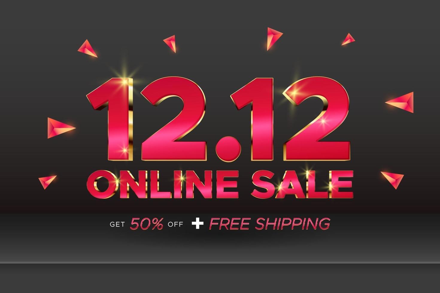 12.12 online sale shopping festival discount banner template vector