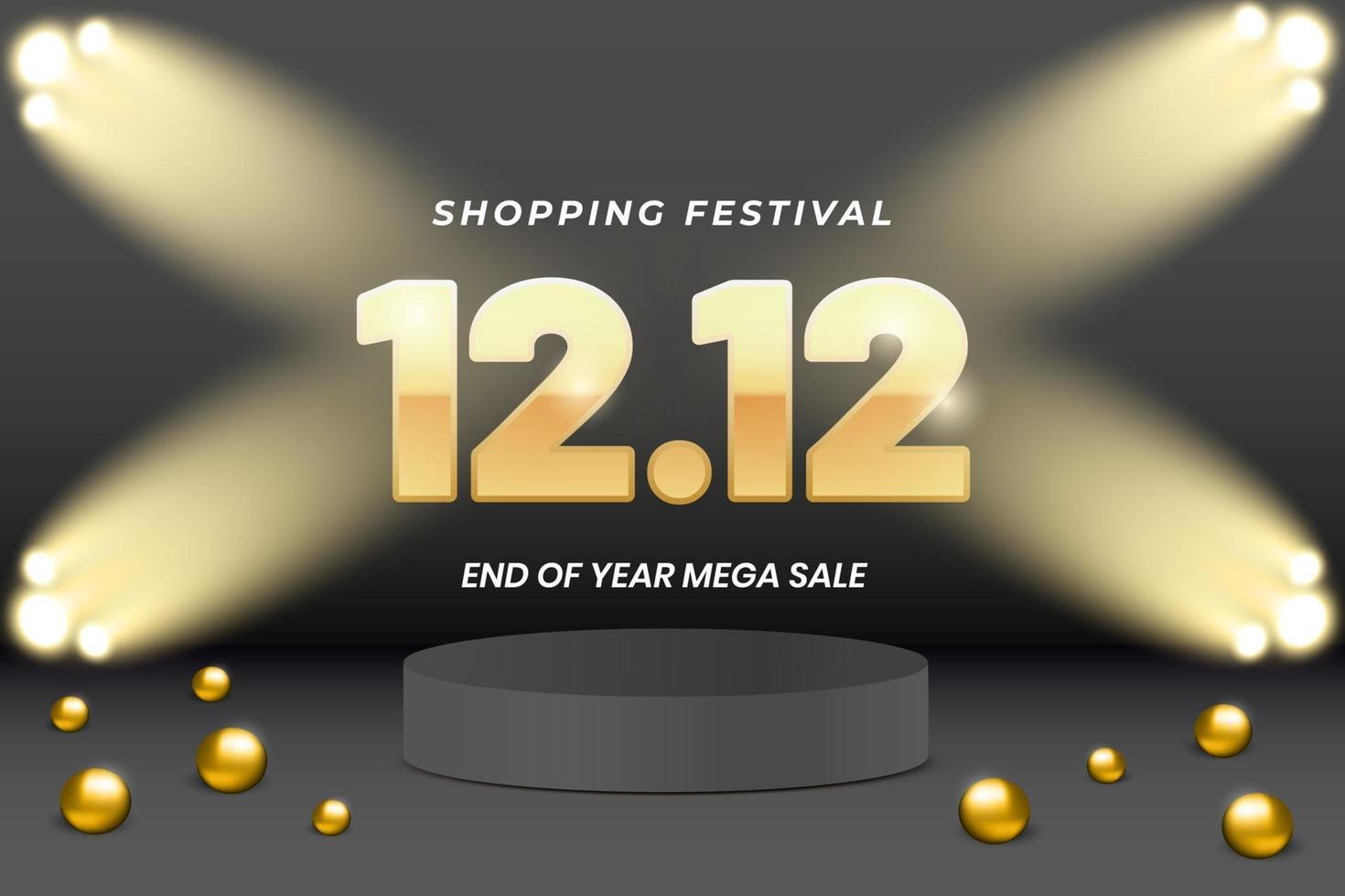 12.12 plantilla de banner de descuento de festival de compras de venta en línea vector