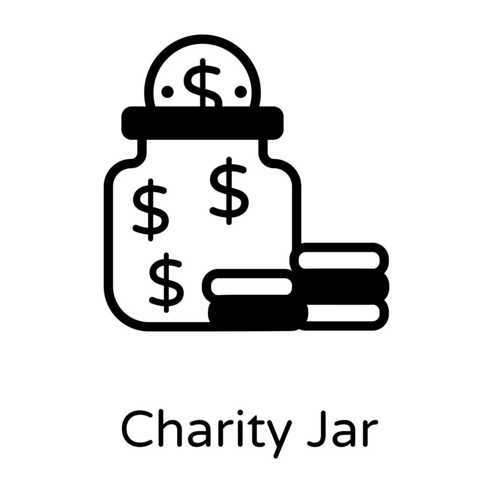 Charity Jar and Collection vector