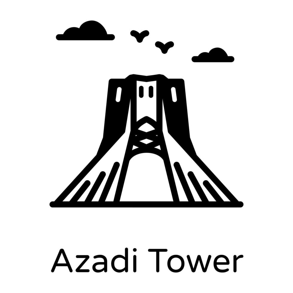 torre azadi y monumento vector