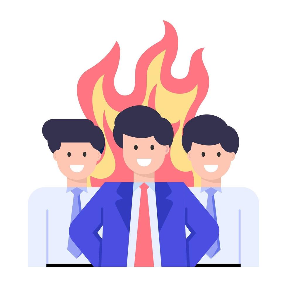 fuego del equipo de negocios vector