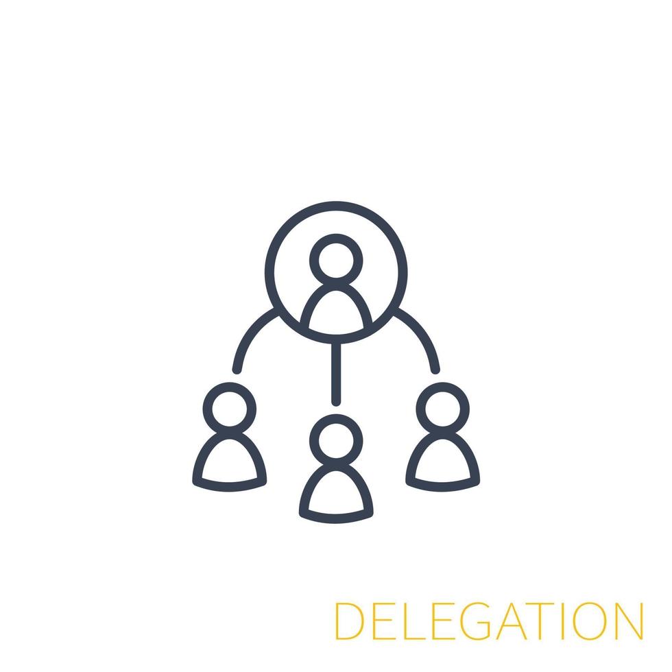 delegation icon, linear vector