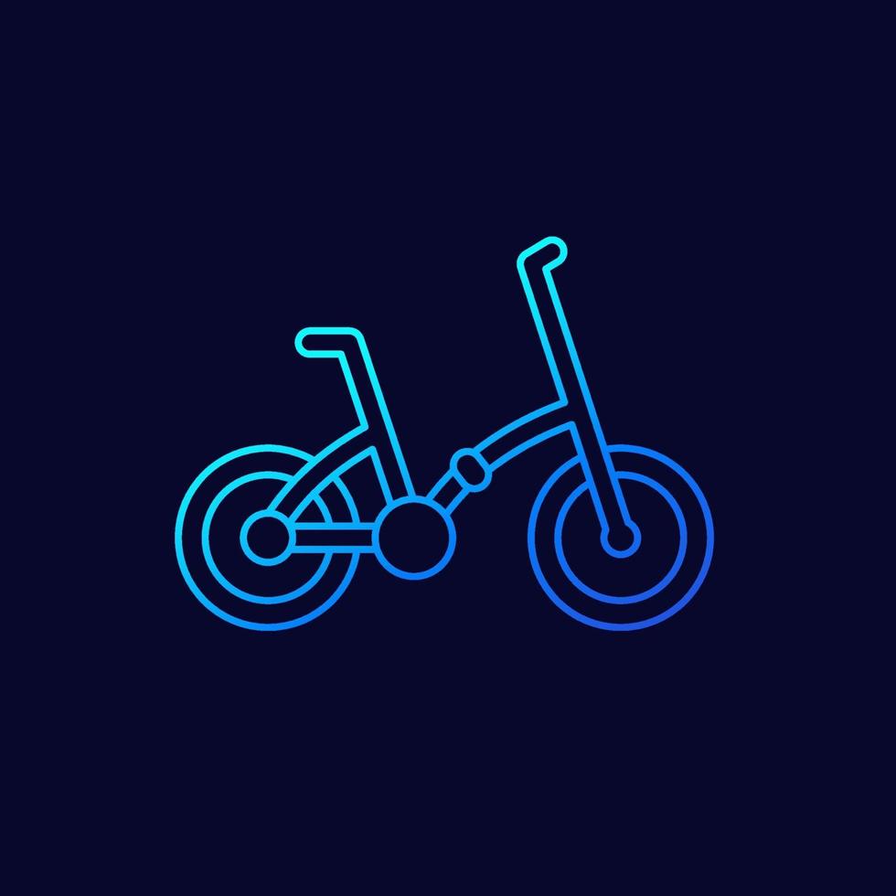 folding bike line vector icon