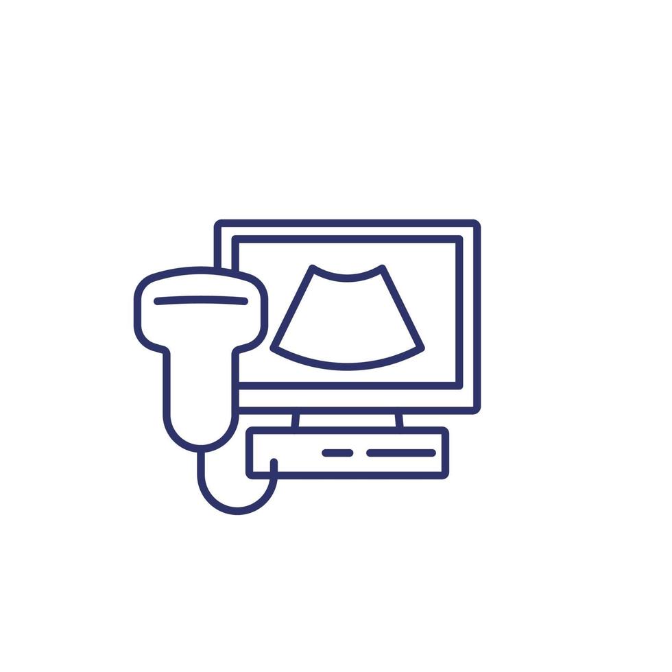 ultrasonography and ultrasound line icon vector