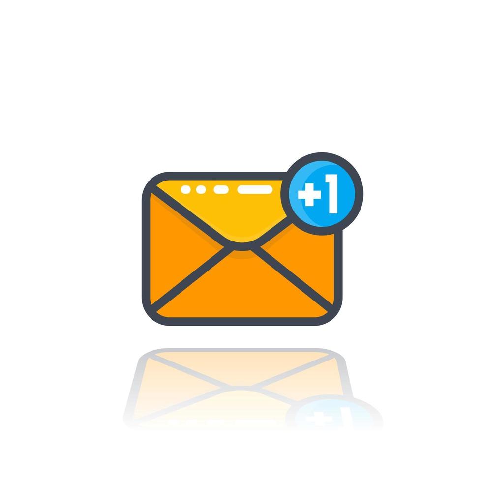 incoming message icon with notification, flat style vector