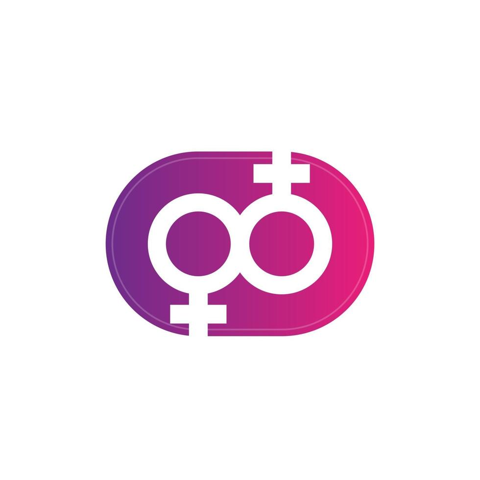 símbolo de pareja de lesbianas, icono de vector