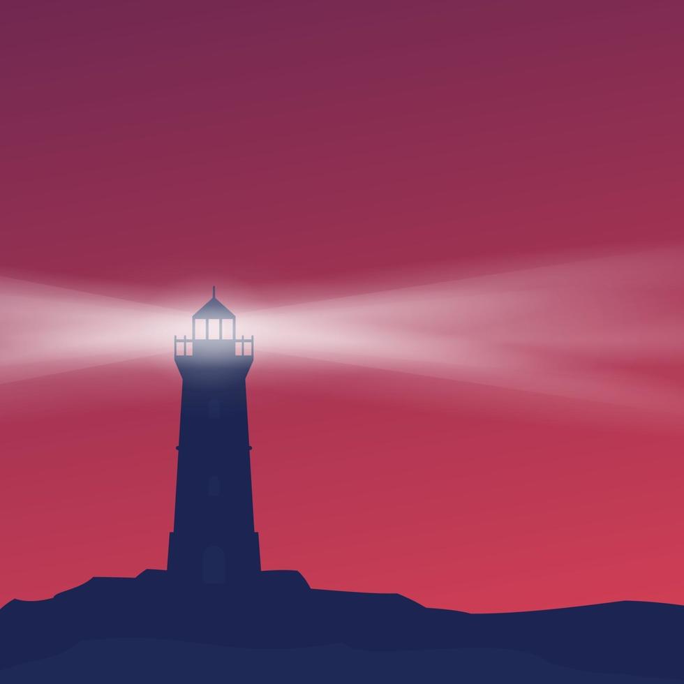 faro en la costa, ilustración vectorial vector