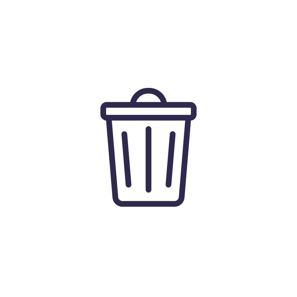 Trash bin icon, line vector