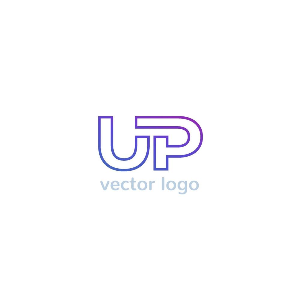 UP logo design, line letters vector