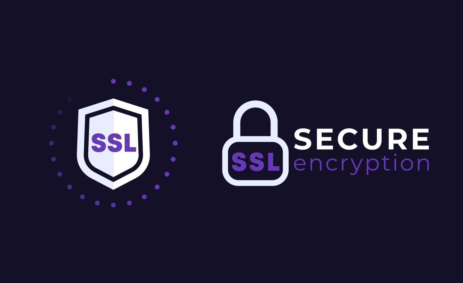 iconos seguros ssl en la oscuridad vector