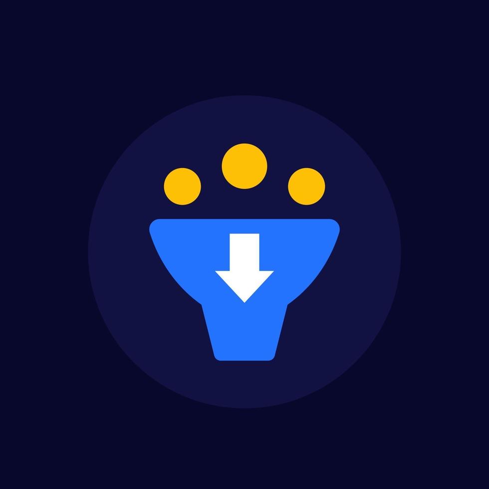 suction, absorption icon on dark vector