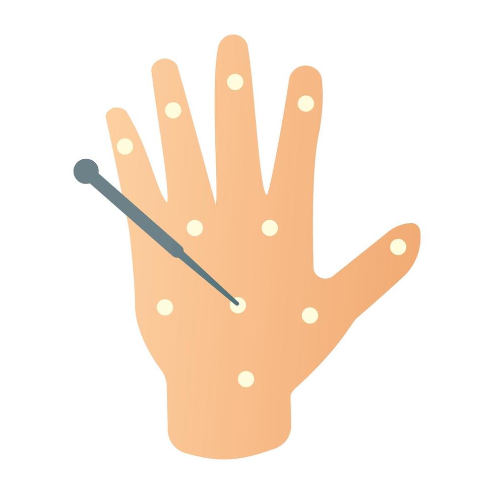 Hand Acupuncture and Needle vector