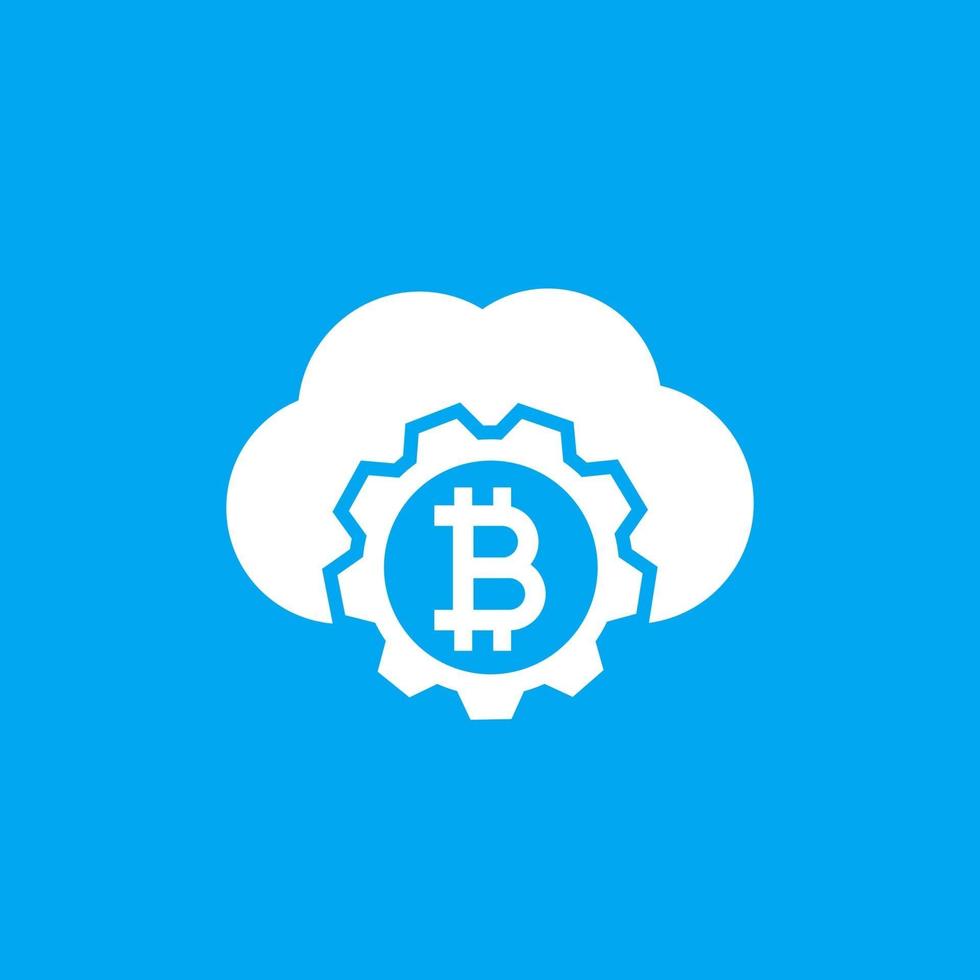 bitcoin cloud mining vector icon