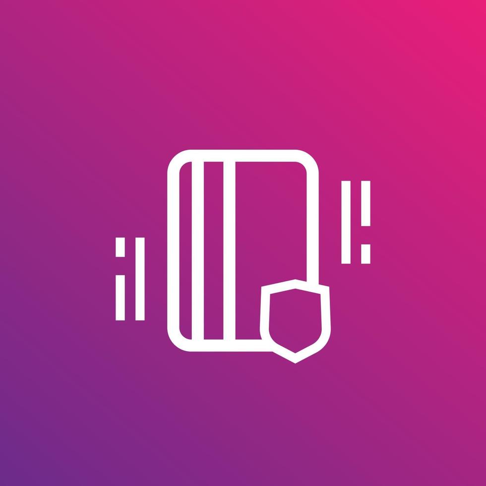 electronic pass, card key linear icon vector