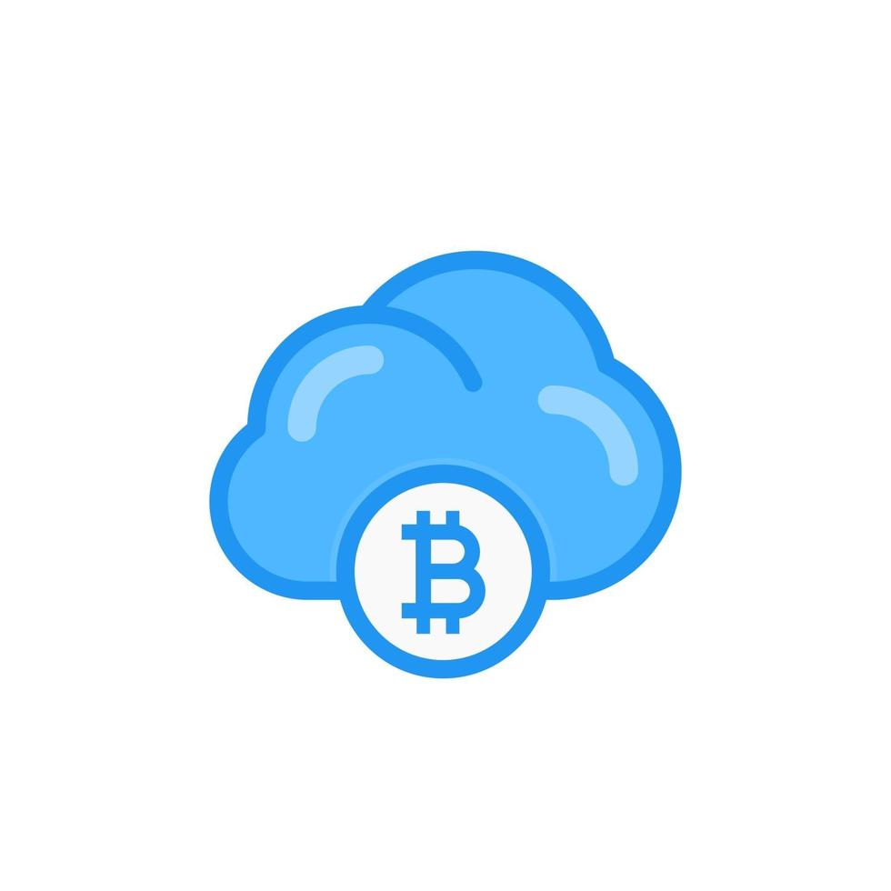 bitcoin cloud mining icon vector