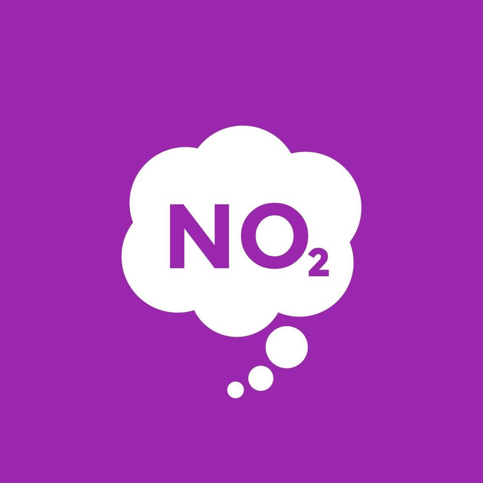 NO2, nitrogen dioxide icon vector