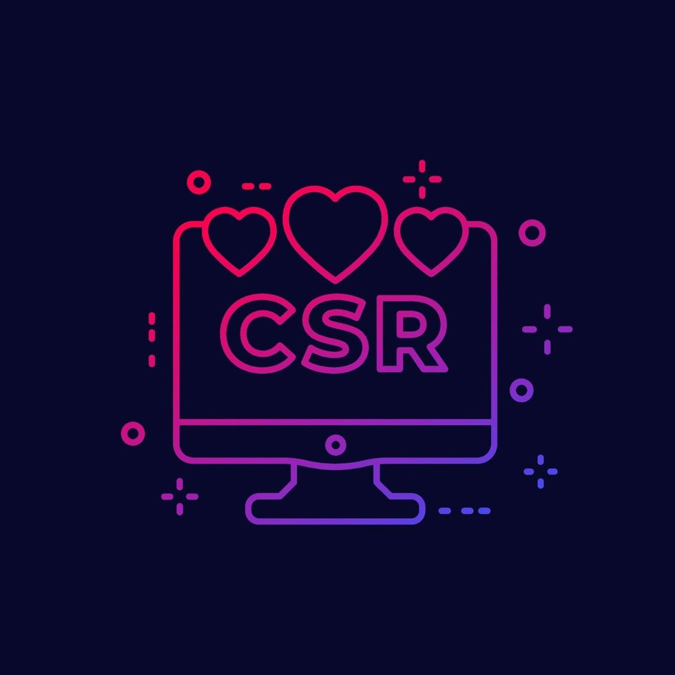 icono de línea csr para web vector