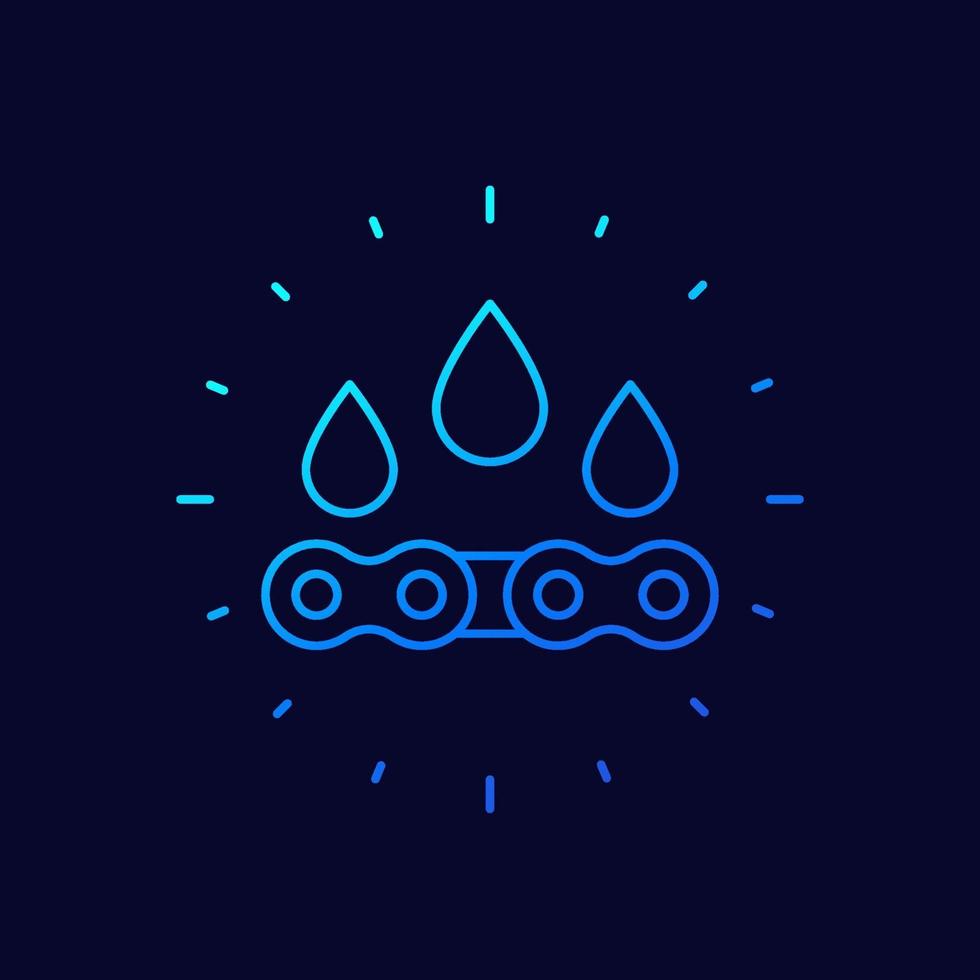 lubricant, oil for chain line icon, vector