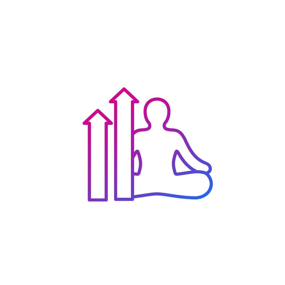 meditation and growth line icon vector