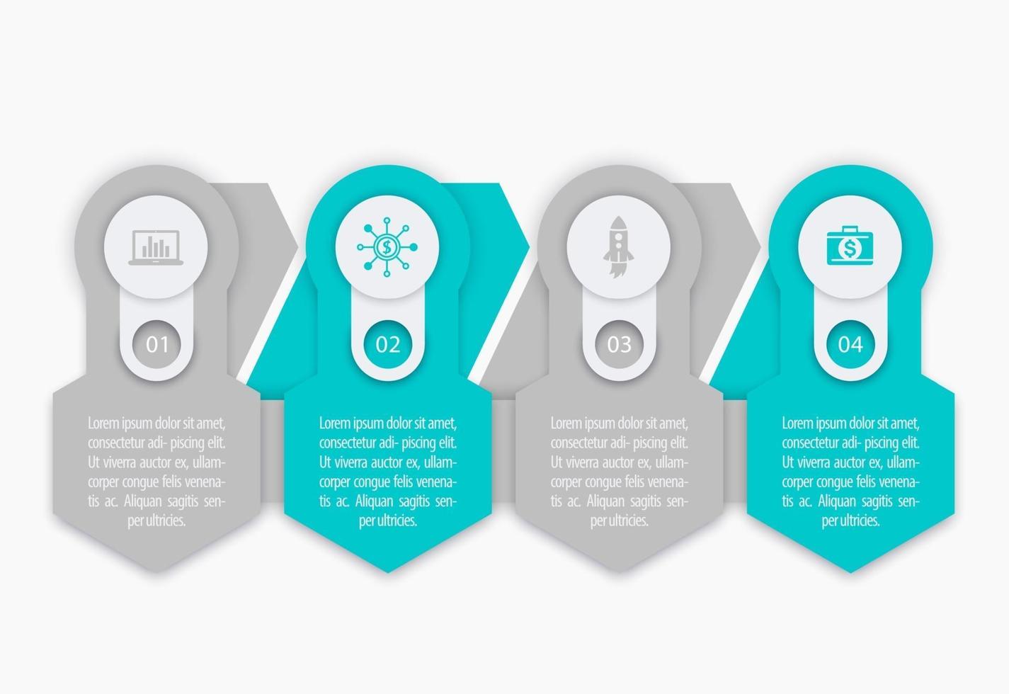 Business, finance infographics elements, 1, 2, 3, 4 steps, timeline vector