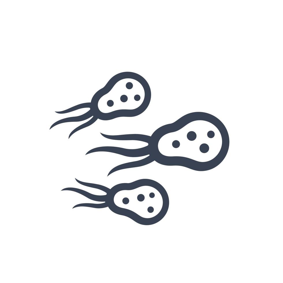 icono de microbios en blanco vector