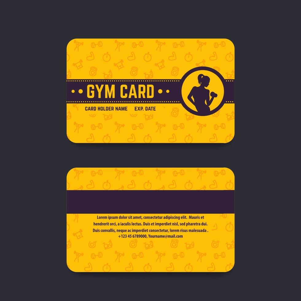 fitness club, gym card vector template