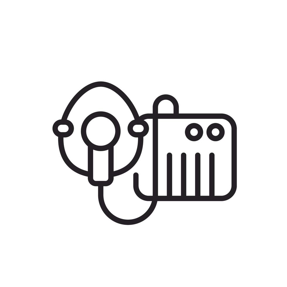 nebulizer, inhaler with mask line icon vector