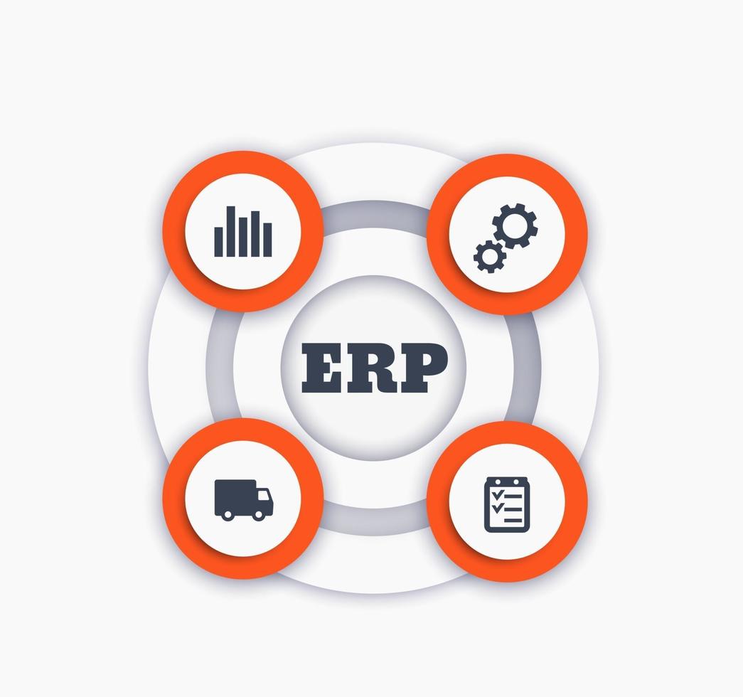 infografías vectoriales erp vector